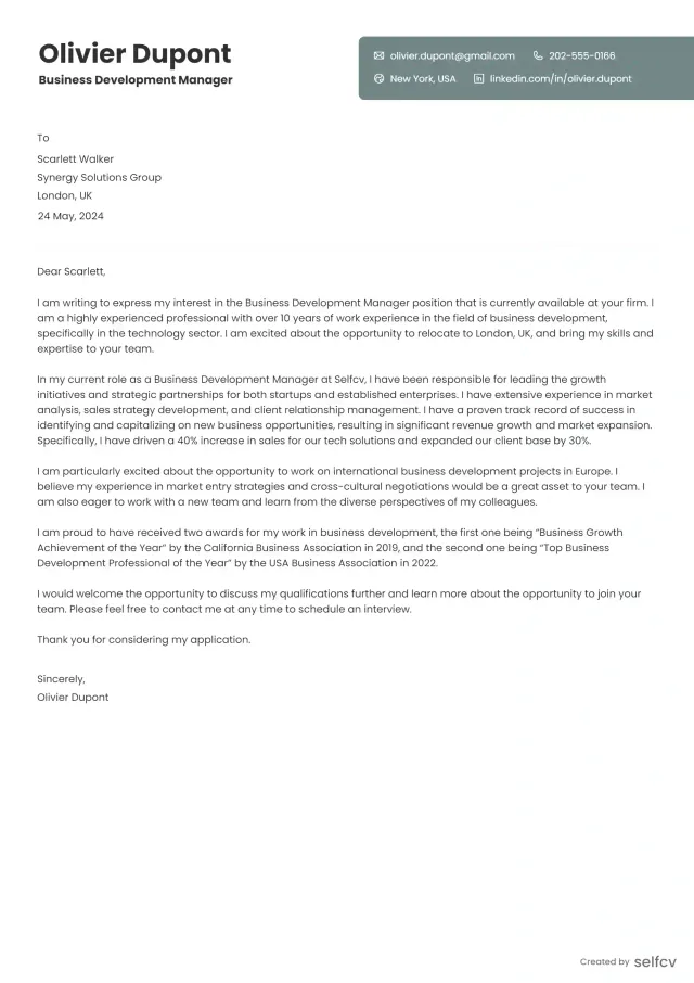 Cover Letter template 4 preview