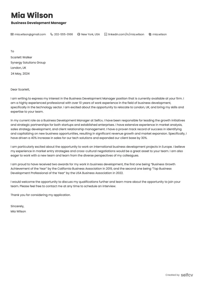 Cover Letter template 6 preview
