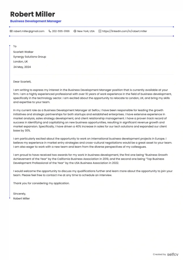 Cover Letter template 7 preview